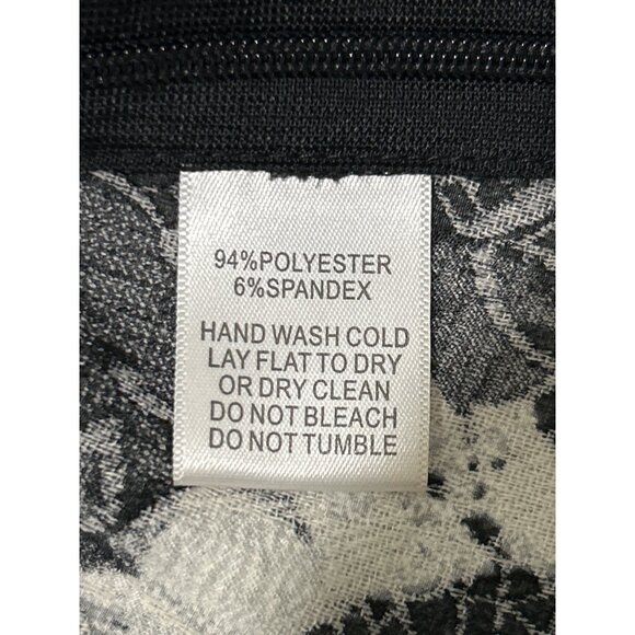 Alberto Makali Women's Size M Top Puff Ruffle Sleeve Black Gray Print - Picture 7 of 7